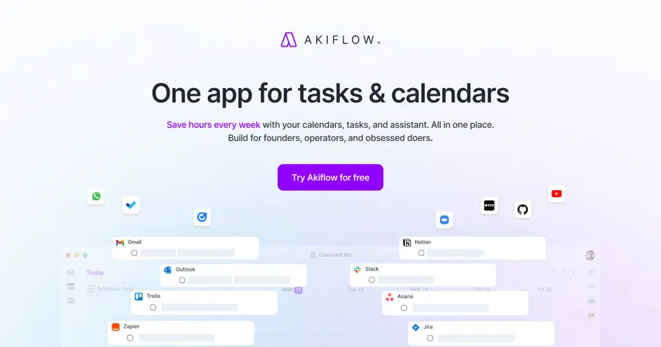 Akiflow: Tasks and calendar in one daily planner.