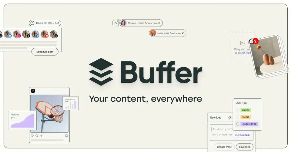 Buffer: Schedule social posts from one calendar.