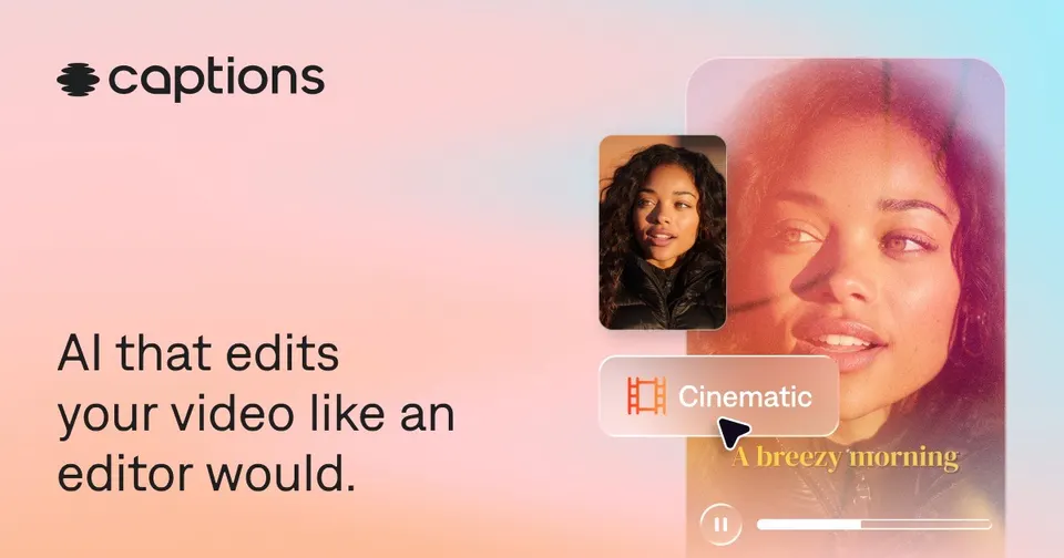 Captions: AI editing and captions for talking-head video.