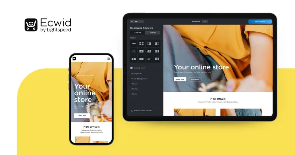 Ecwid by Lightspeed: Ein Shop für die Website, die Sie schon haben.