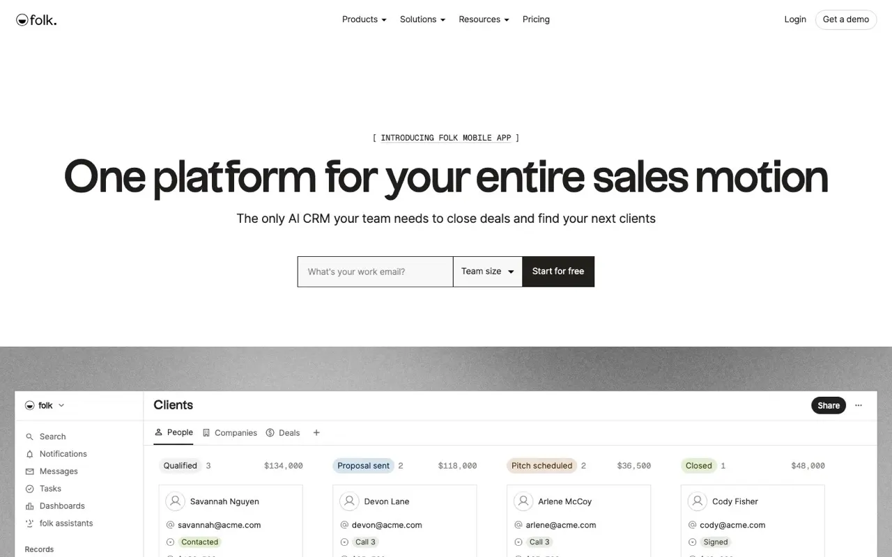 folk: Lightweight CRM for managing relationships.