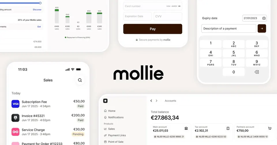 Mollie: Pagamenti online con carta e metodi locali europei.