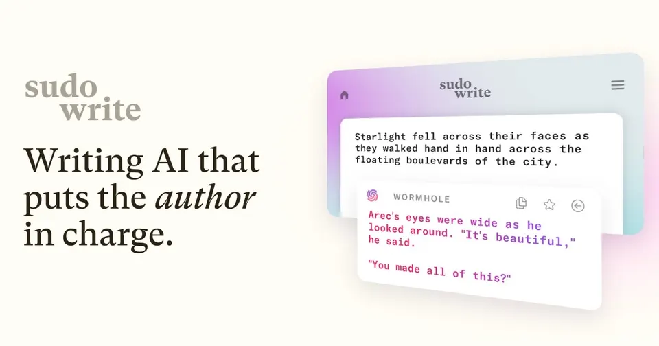 Sudowrite: AI writing partner for fiction.