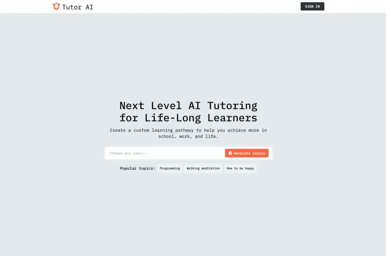 Tutor AI screenshot